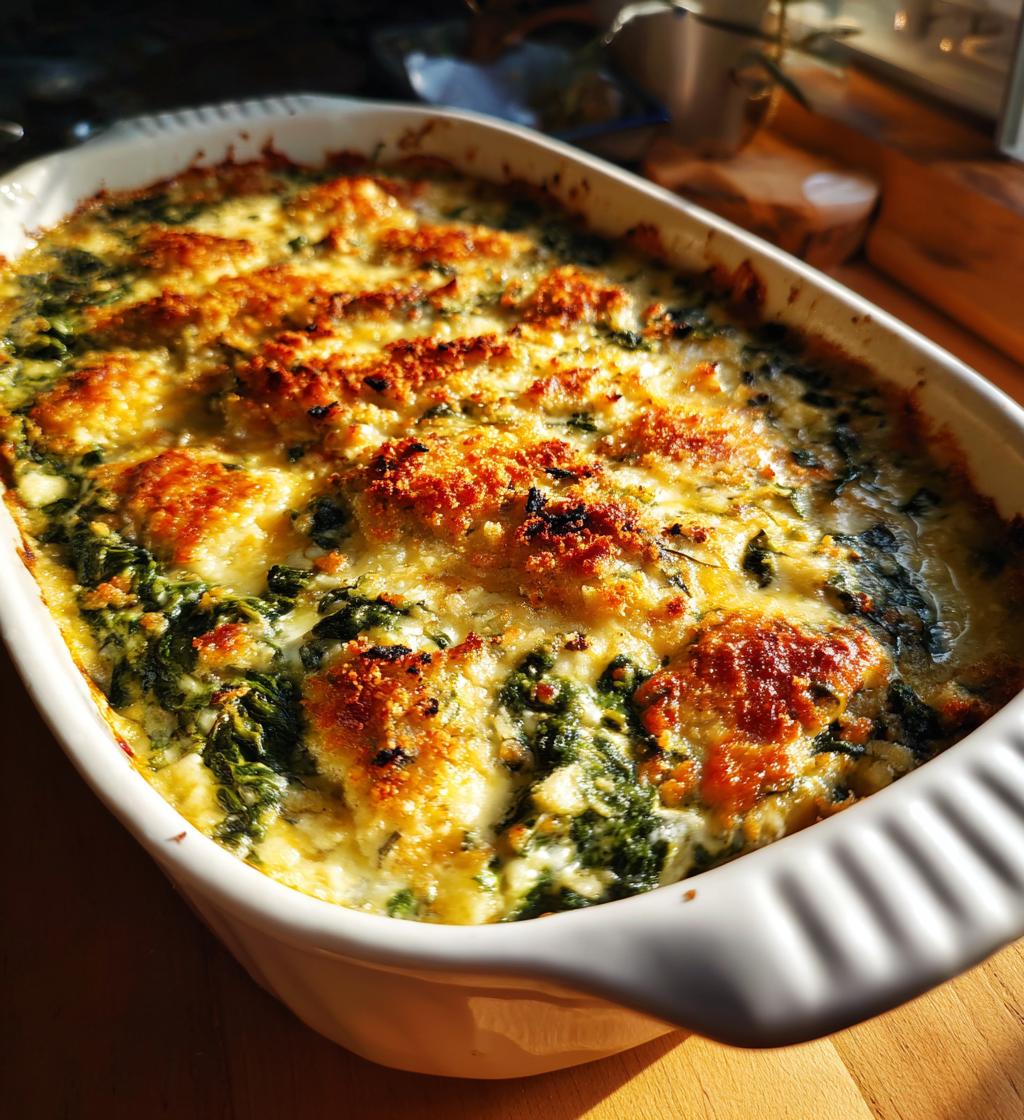 spinach casserole - detail 1