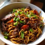 sticky beef noodles