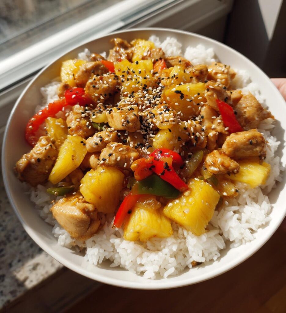 sweet and savory pineapple chicken and rice recipe