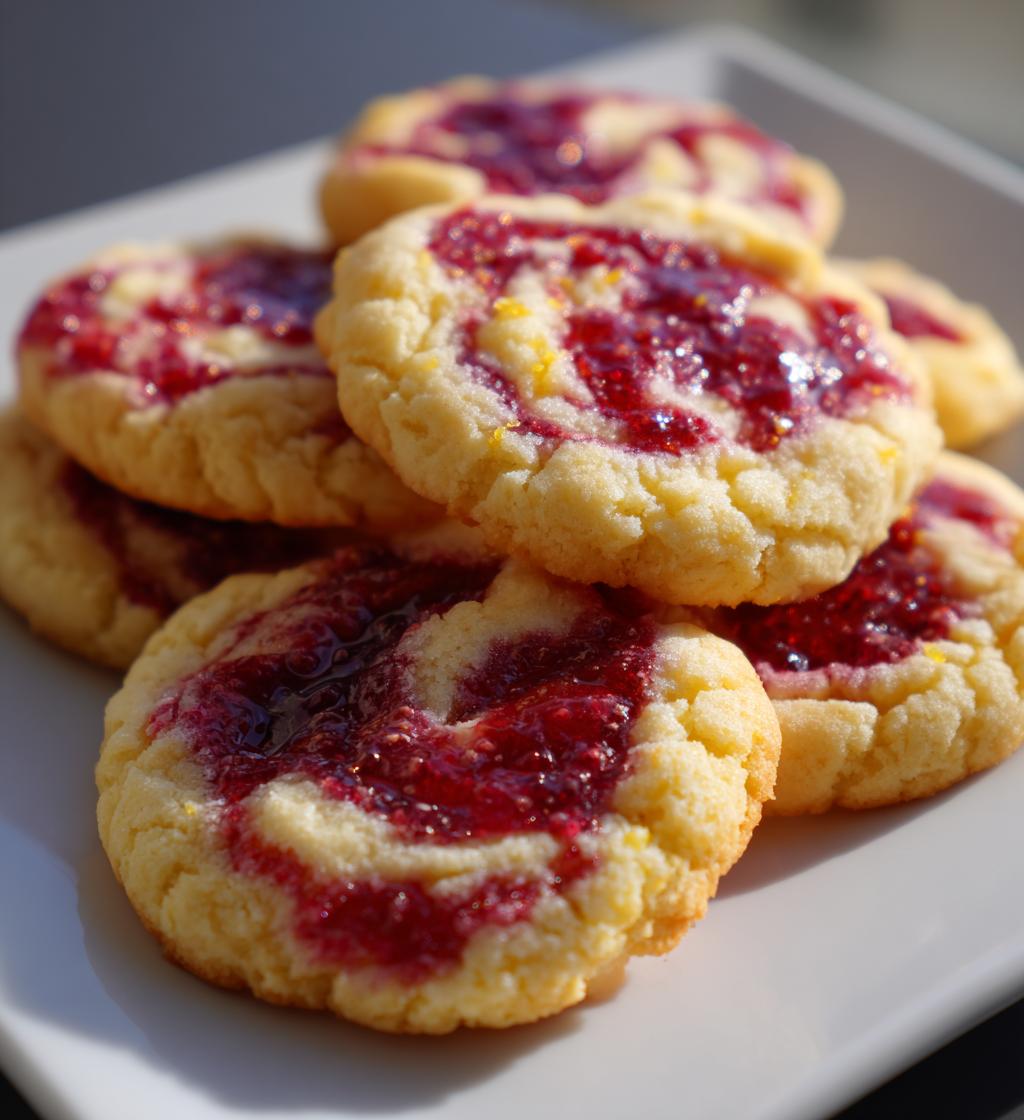 sweet raspberry lemon swirl cookies