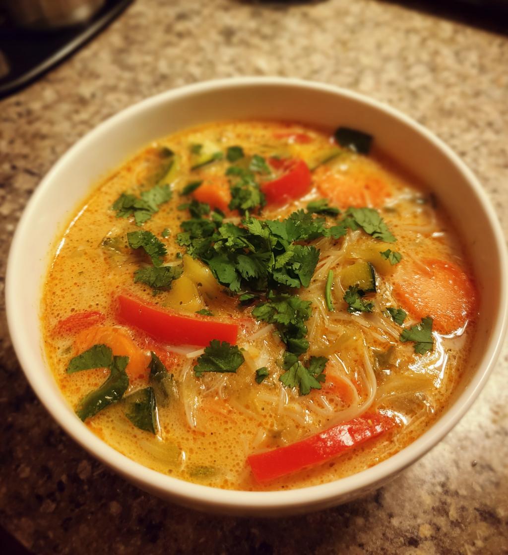 thai coconut curry soup - detail 1