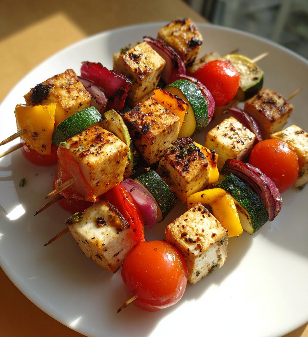 tofu vegetable kabobs - detail 1