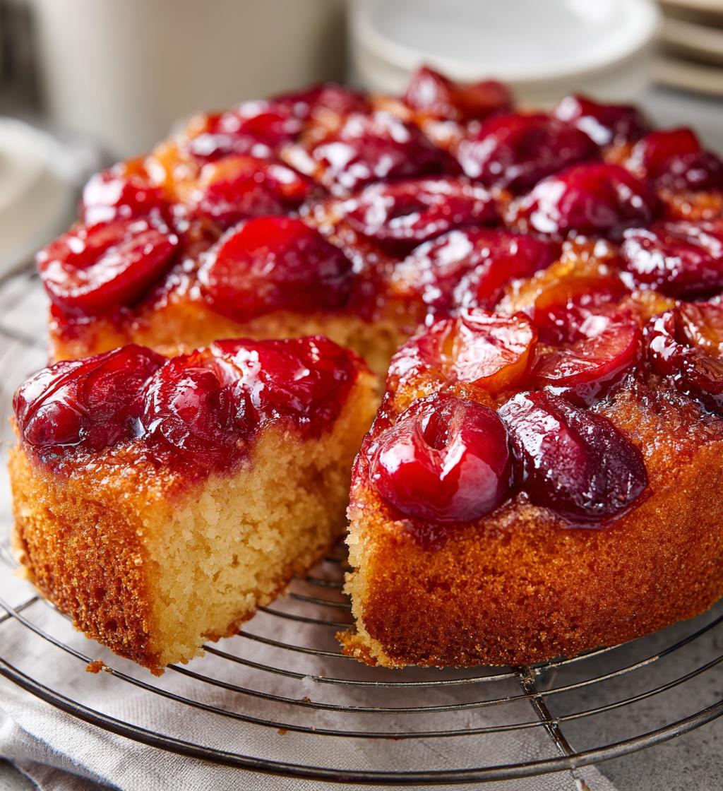 upside down plum cake - detail 1