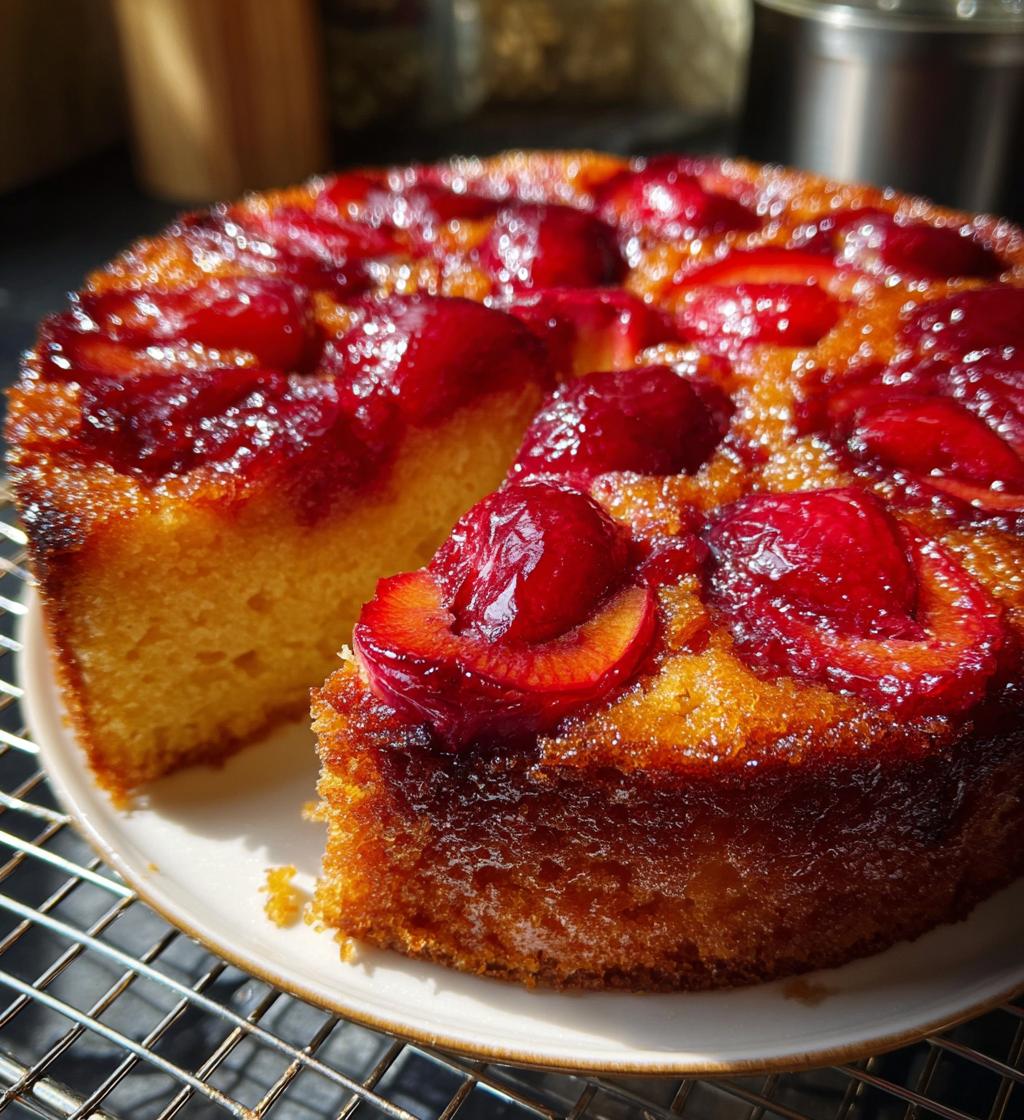 upside down plum cake