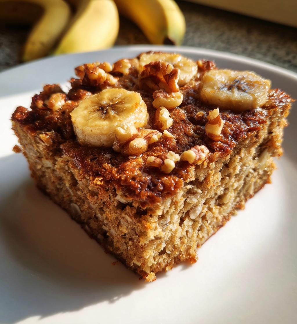 vegan baked banana oatmeal - detail 1