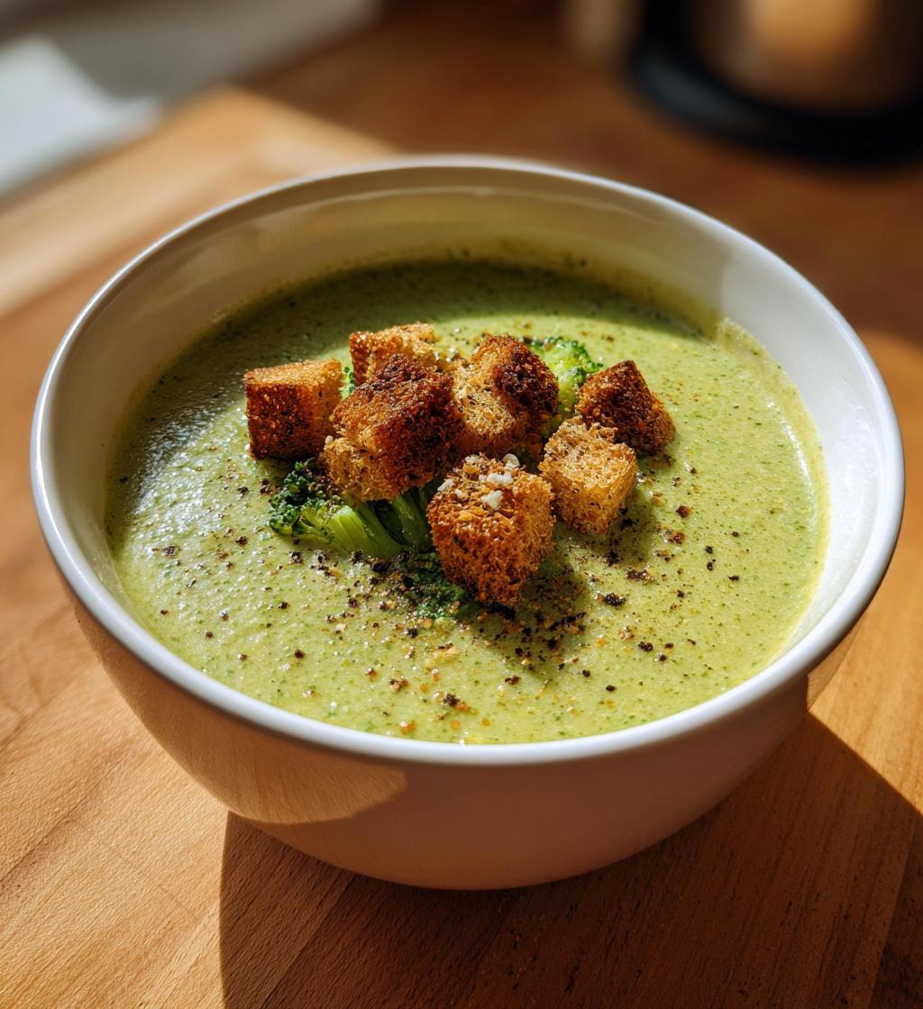 vegan broccoli soup - detail 1