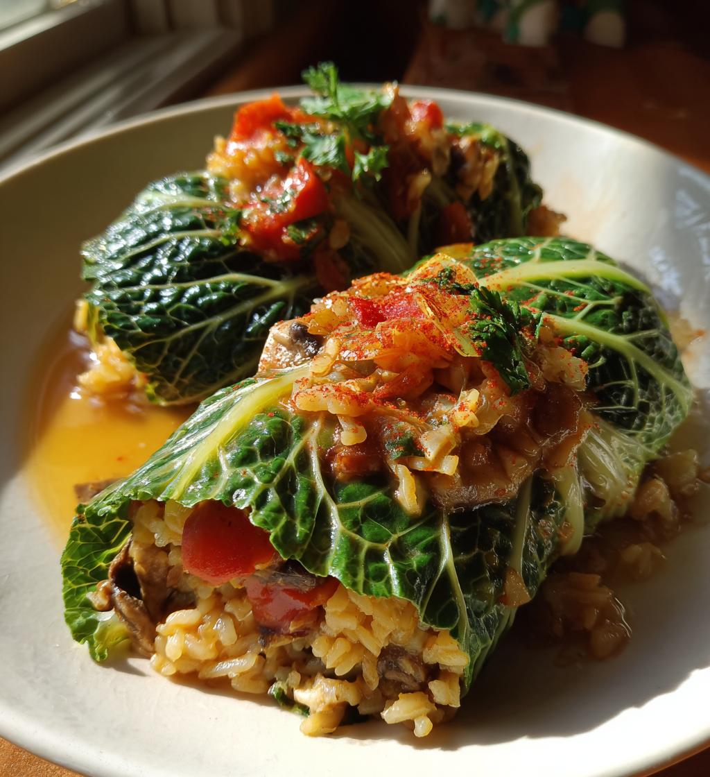 vegan cabbage rolls - detail 1