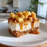 vegan caramel apple cheesecake