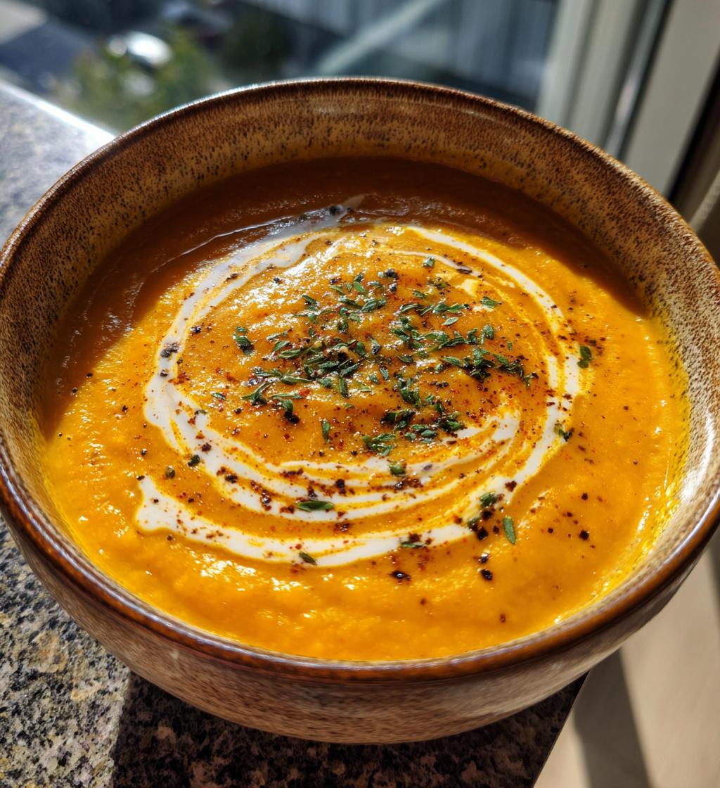 vegan carrot soup - detail 1