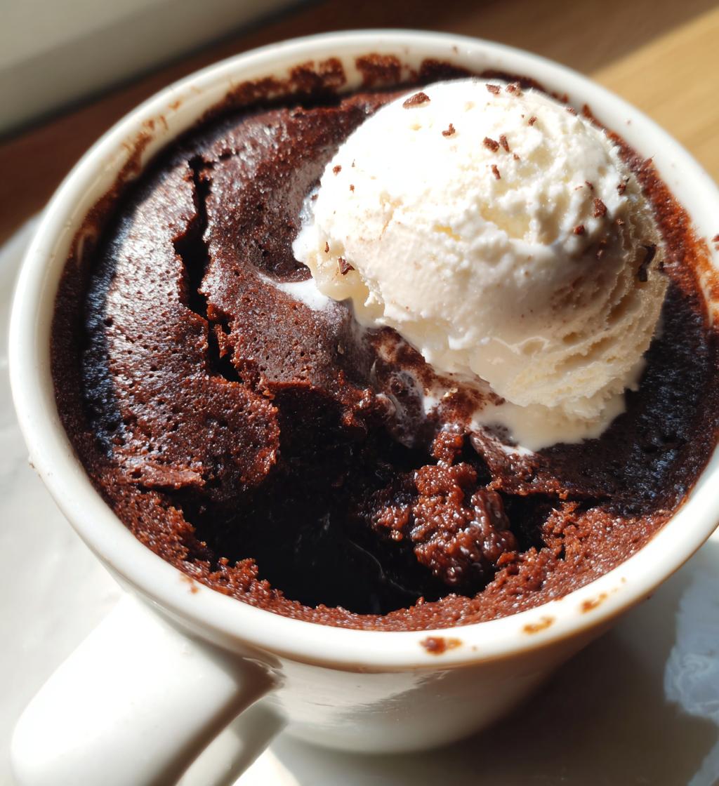 vegan chocolate mug cake - detail 1