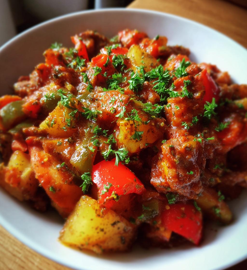 vegan hungarian goulash - detail 1