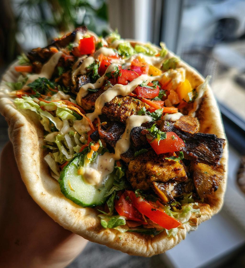 vegan kebab shawarma - detail 1