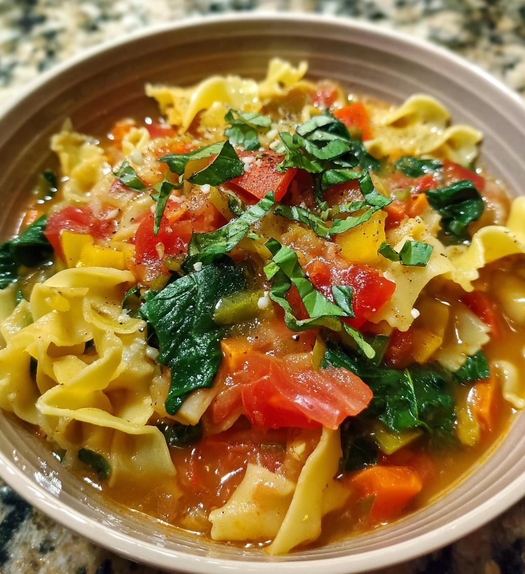 vegan lasagna soup - detail 1