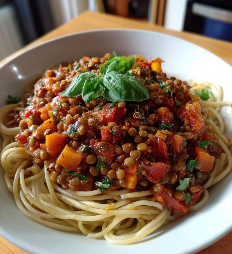 vegan lentil bolognese