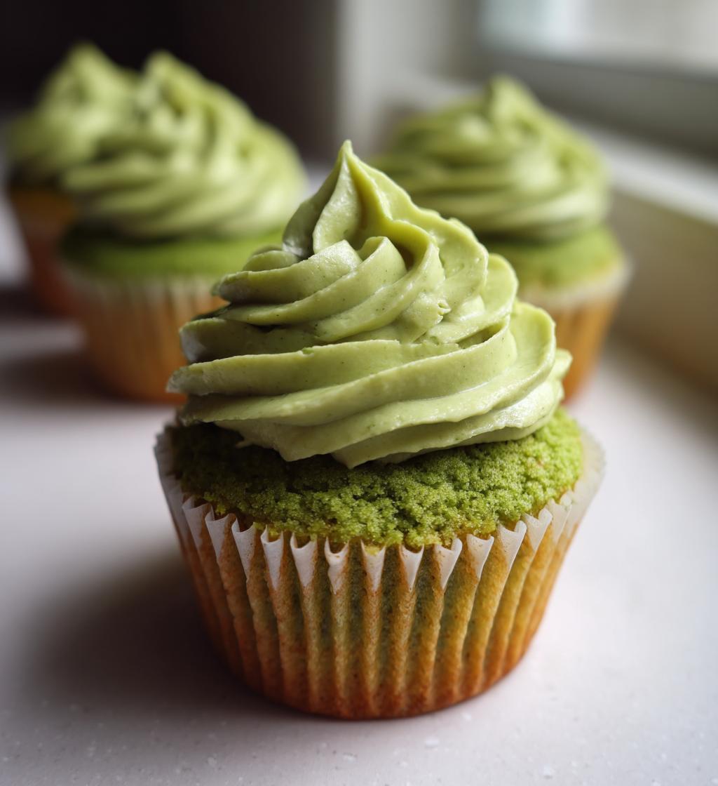 vegan matcha cupcakes - detail 1