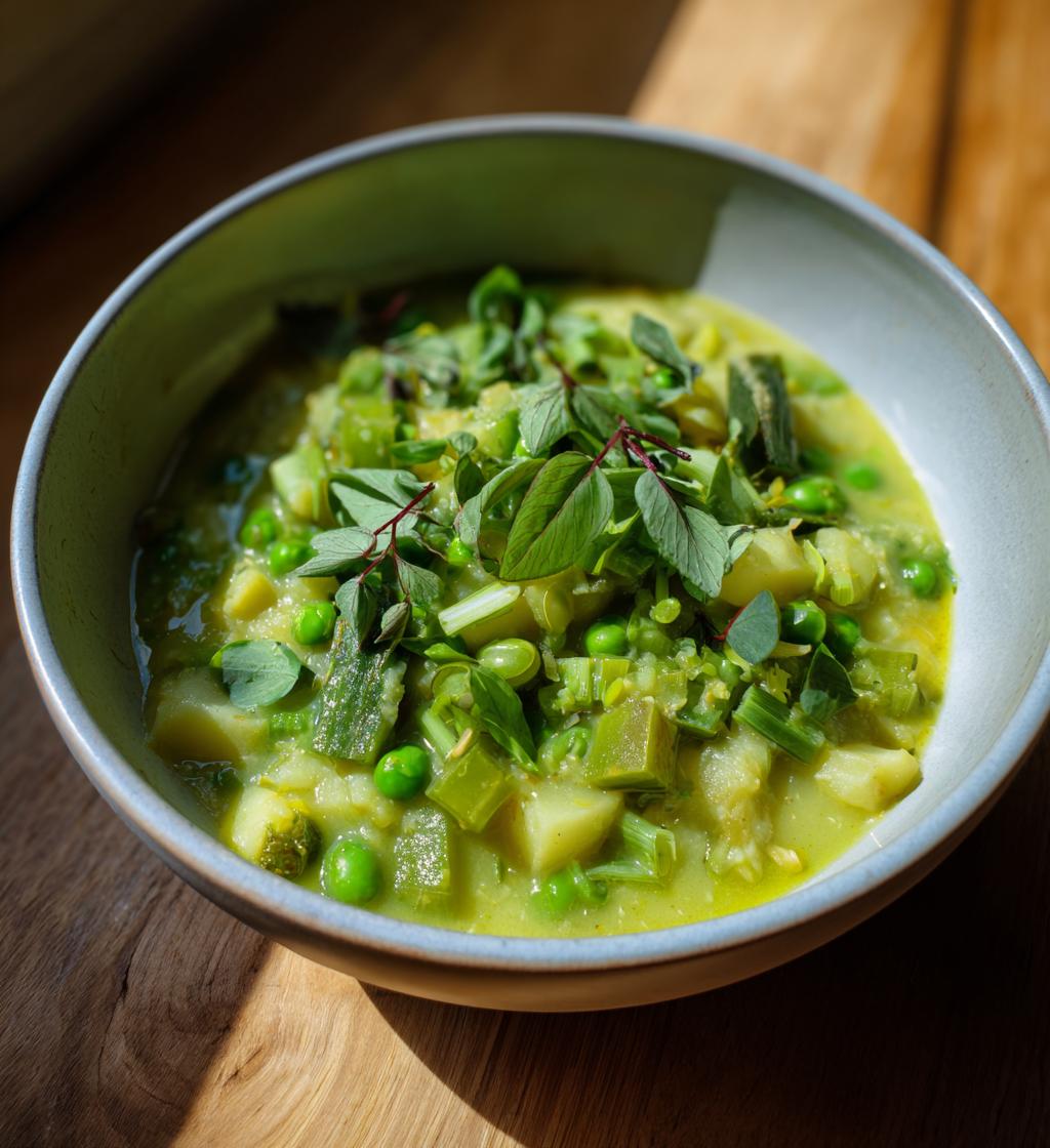 vegan potato leek soup - detail 1