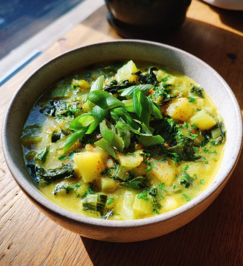 vegan potato leek soup
