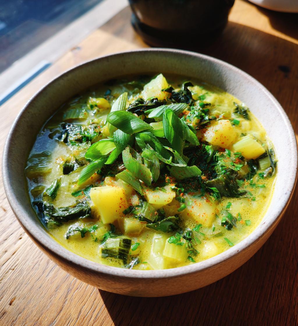 vegan potato leek soup