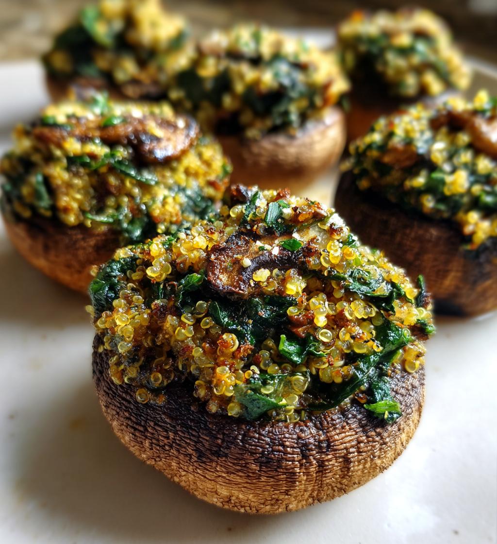 vegan stuffed mushrooms - detail 1