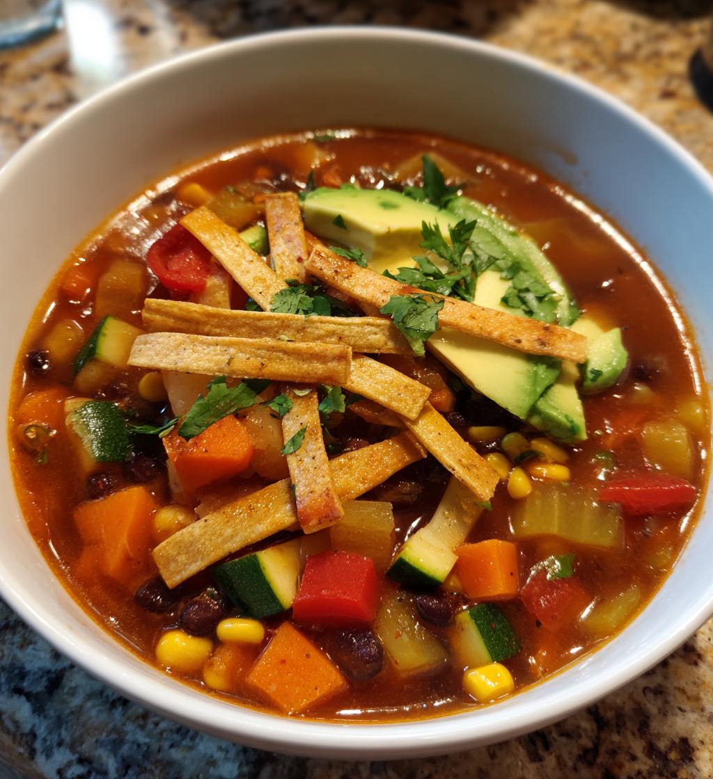vegan tortilla soup - detail 1