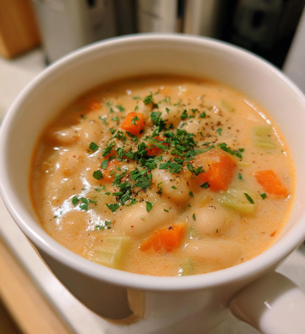 vegan white bean soup - detail 1