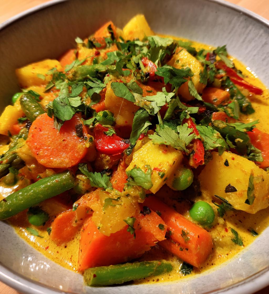 vegetable curry coconut milk pineapple - detail 1