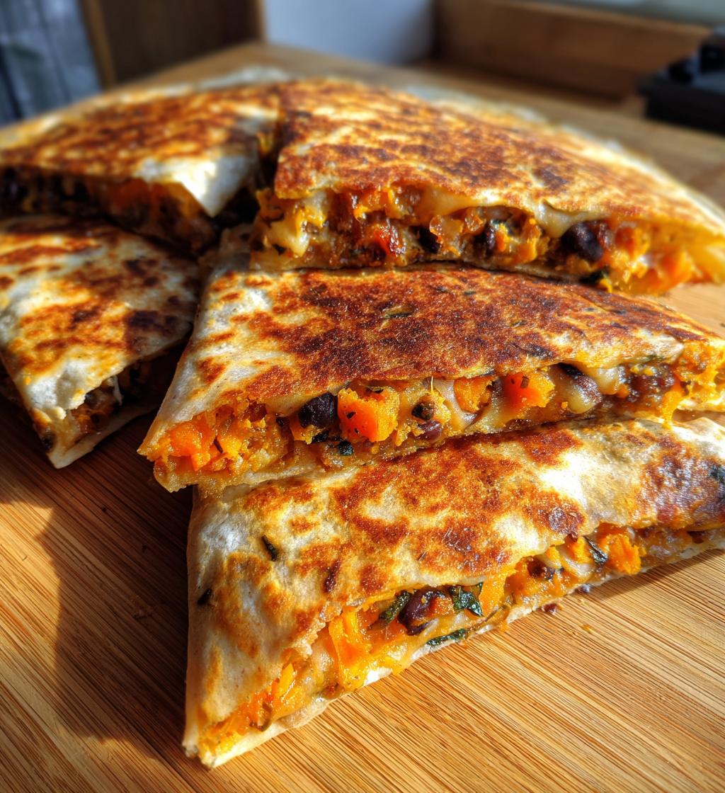 vegetarian quesadillas with black beans and sweet potato - detail 1