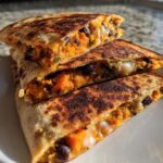 vegetarian quesadillas with black beans and sweet potato