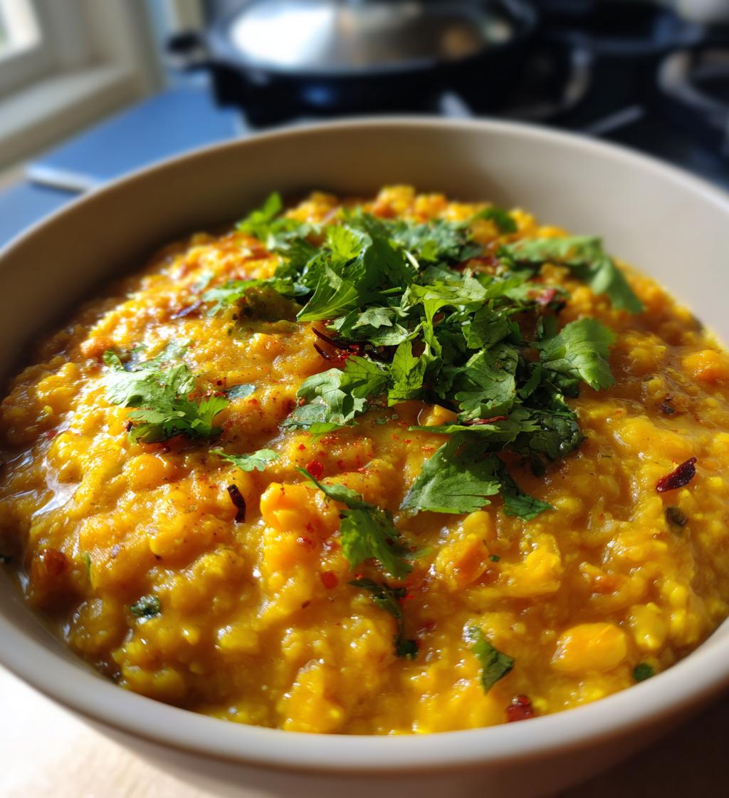 yellow lentil dal - detail 1
