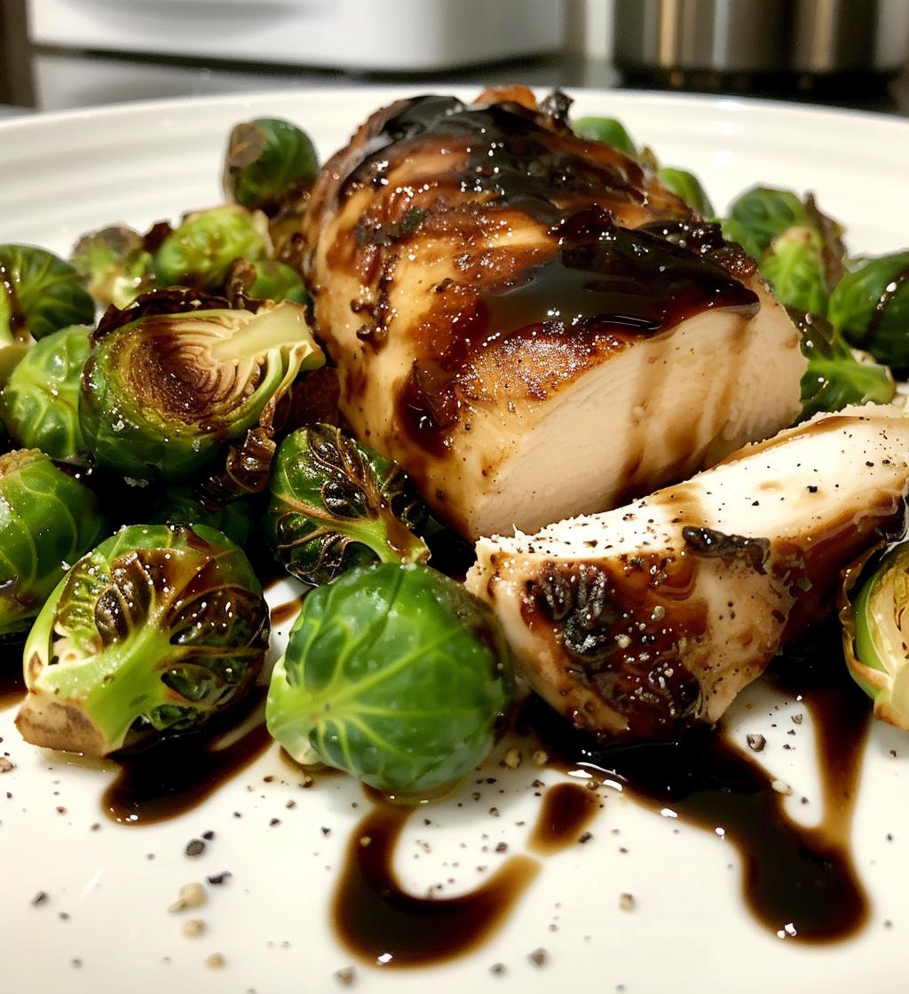 Balsamic Glazed Brussels & Chicken - detail 1
