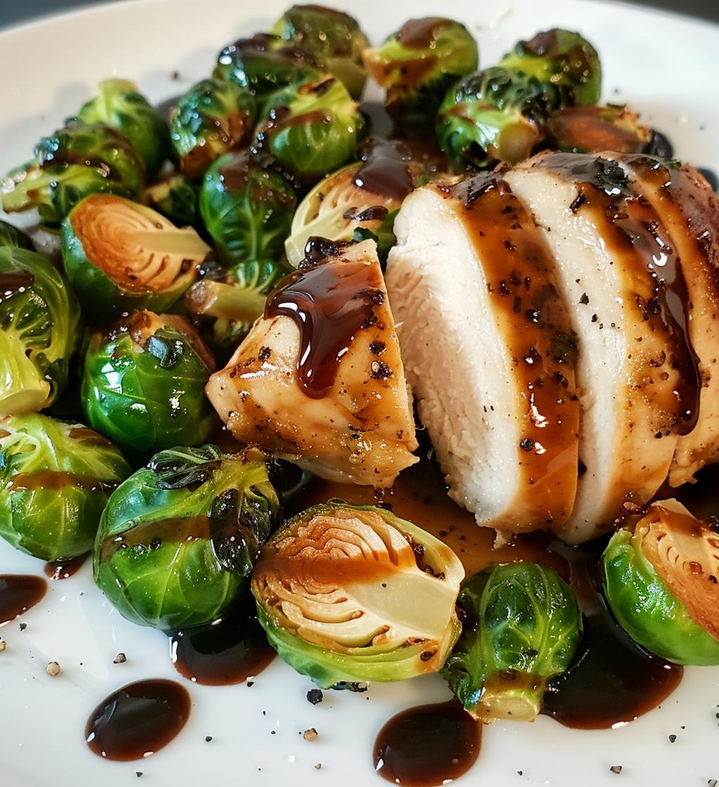 Balsamic Glazed Brussels & Chicken