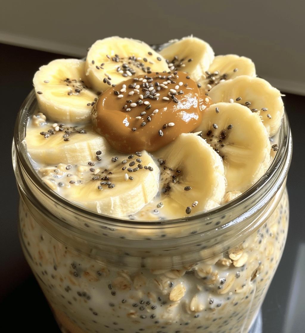 Banana Almond Overnight Oats (no sweeteners) - detail 1