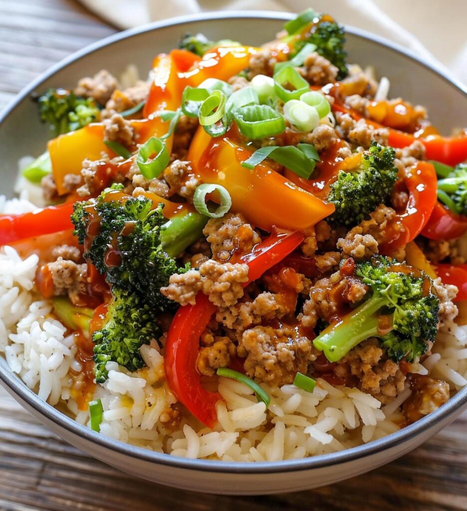 Bang Bang Ground Turkey Rice Bowls