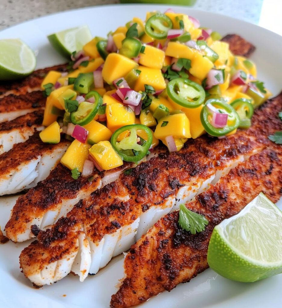 Blackened Tilapia with Mango Salsa