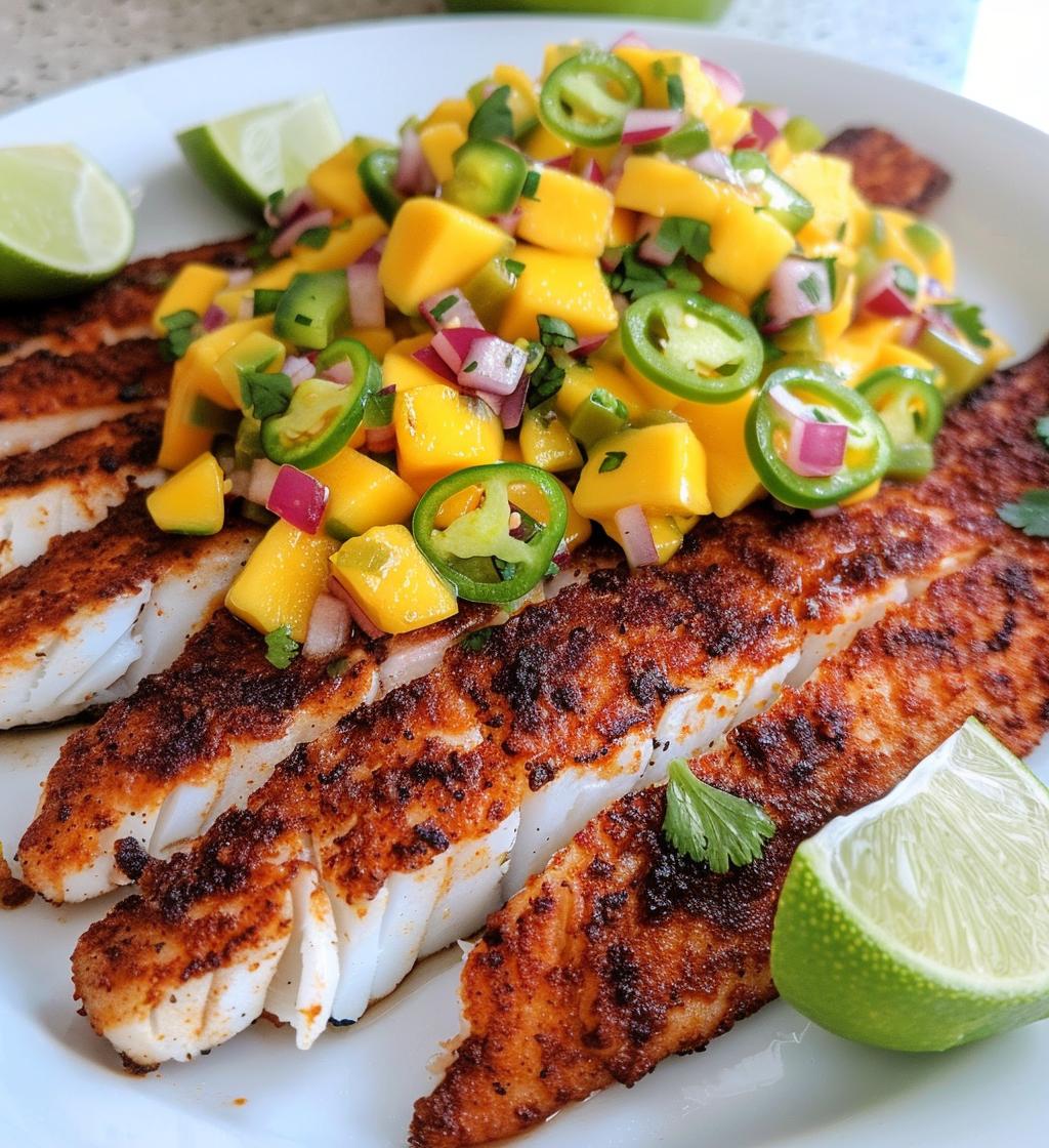 Blackened Tilapia with Mango Salsa