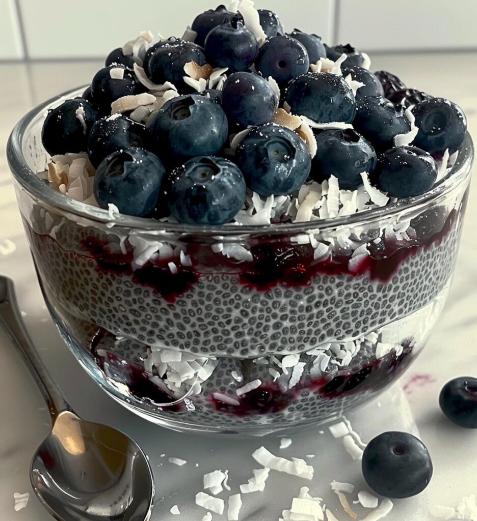 Blueberry Coconut Chia Pudding (unsweetened)