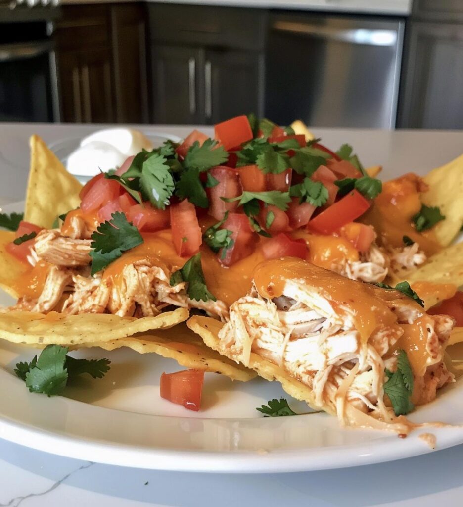 Chicken Tinga Nacho Bites