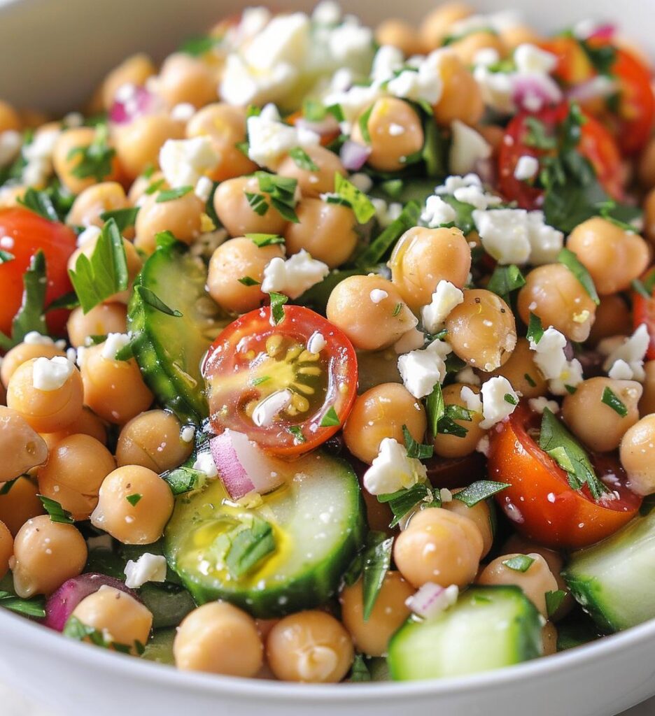 Chickpea & Cucumber Mediterranean Salad