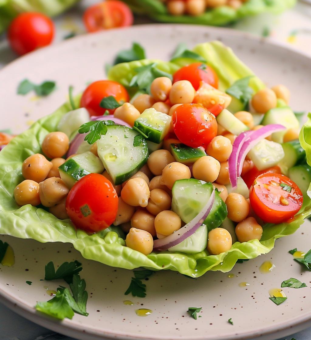 Chickpea Salad Lettuce Boats - detail 1