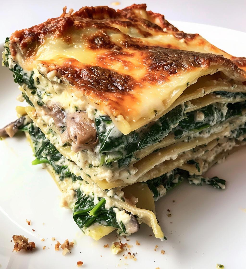 Creamy Spinach & Mushroom Lasagna - detail 1