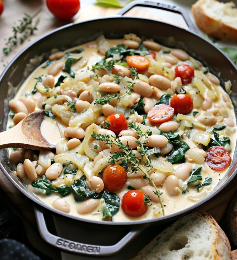 Creamy Tuscan White Bean Skillet