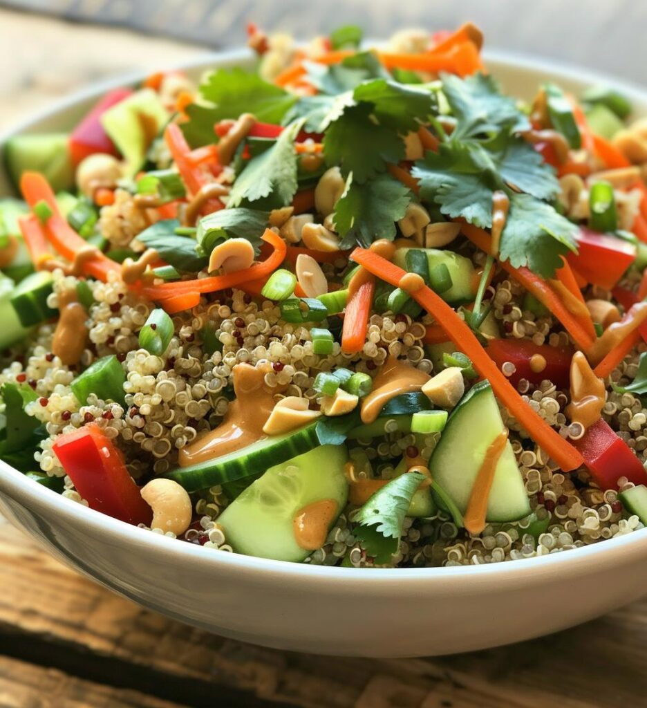 Crunchy Thai Quinoa Salad with Peanut Dressing