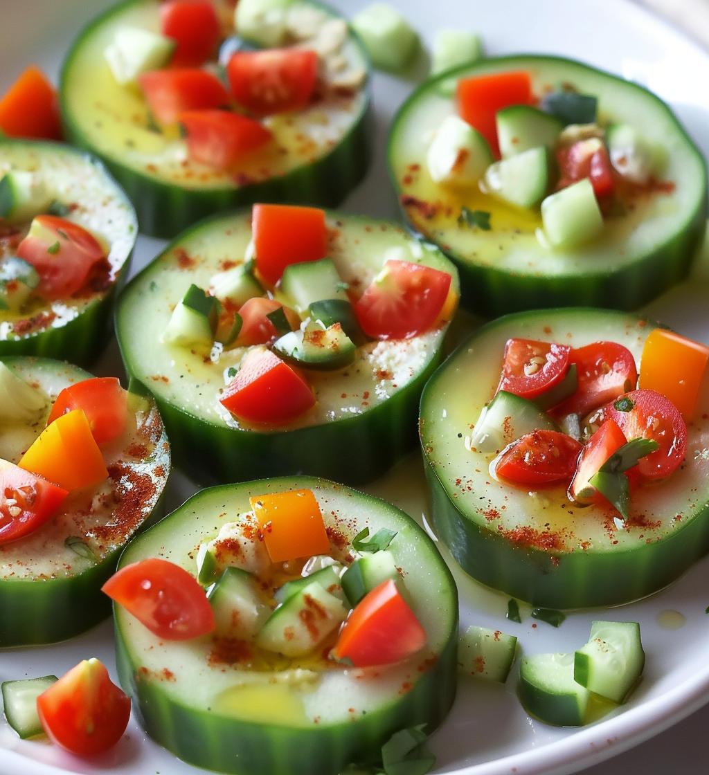 Cucumber Hummus Cups