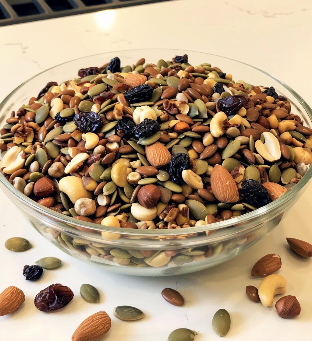 DIY Trail Mix (nuts + seeds + raisins)