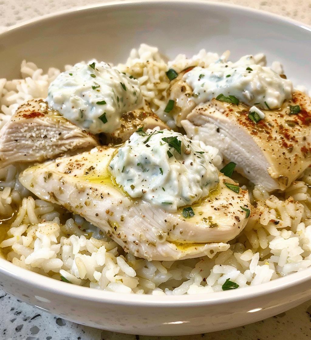 Easy Dump-and-Bake Chicken Tzatziki and Rice