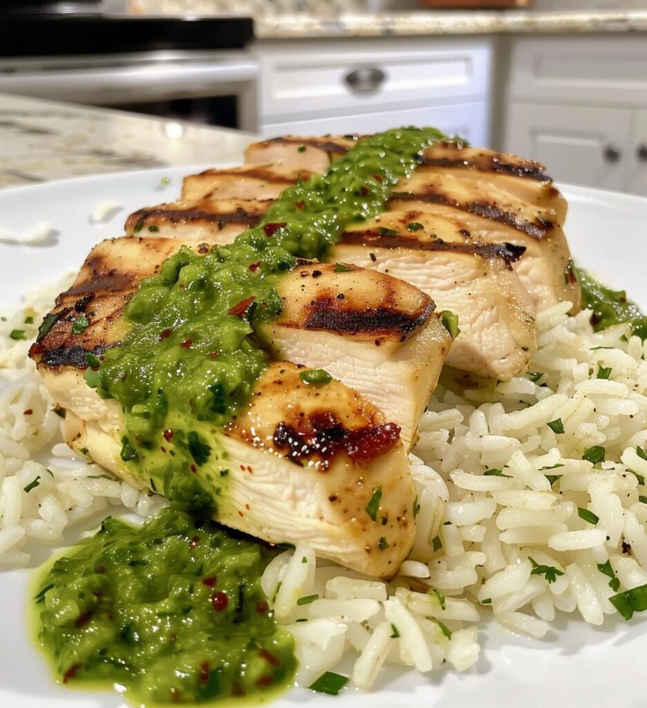 Easy Peruvian Chicken And Rice with Green Sauce Recipe