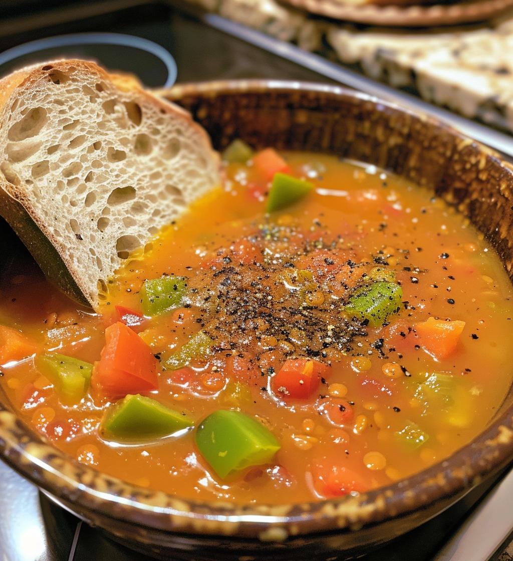 Ethiopian Red Lentil Soup - detail 1