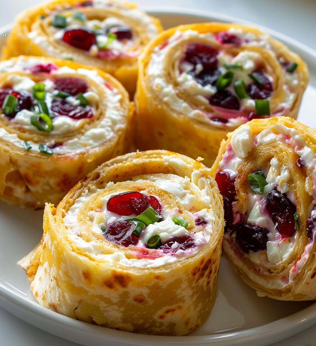Festive Cranberry Feta Pinwheels with Cream Cheese - detail 1