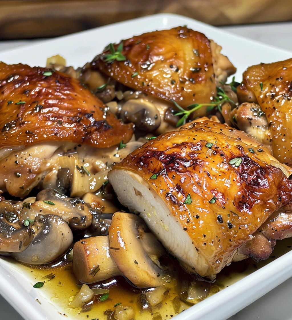 Garlic Mushroom Chicken Thighs