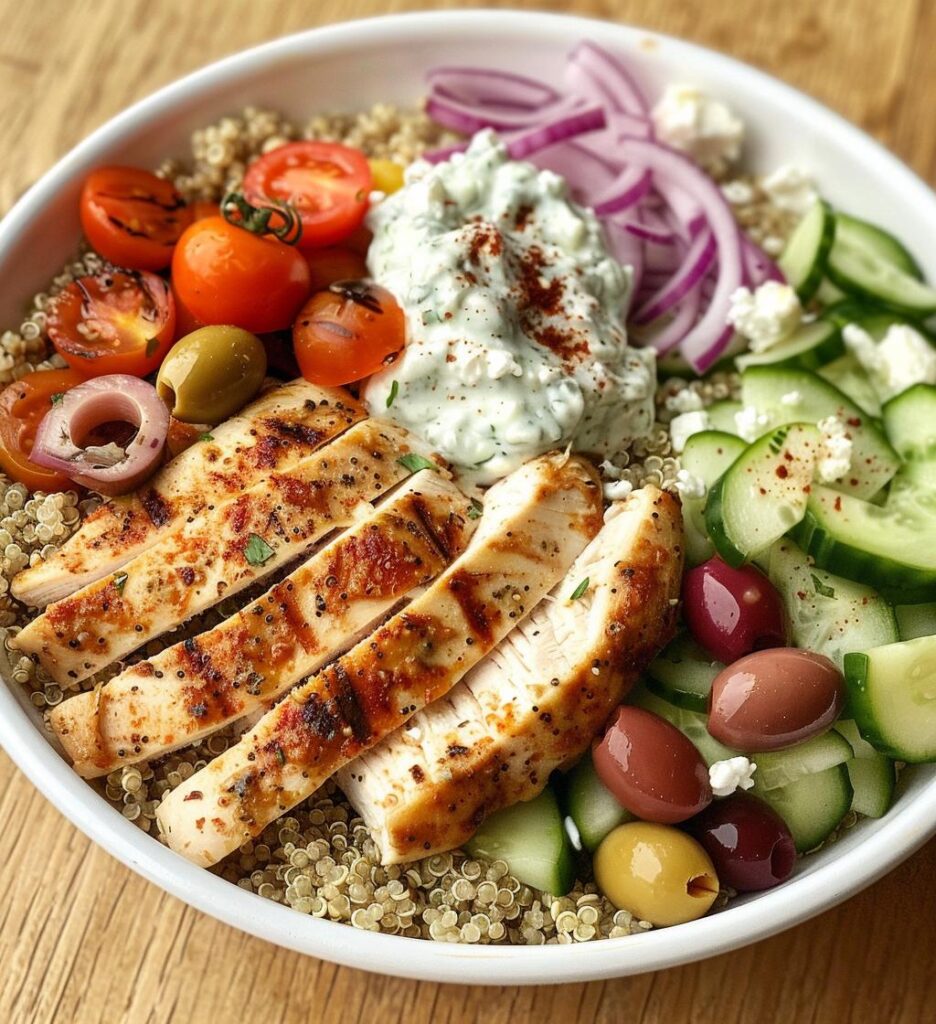 Greek Chicken Bowl with Tzatziki